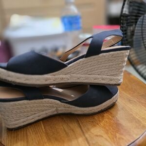 Tommy Hilfiger Navy Blue Espadrille Wedge Slingback Sandals 8size